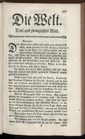 Drei und zwanzigstes Blat.