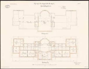 Amtsgericht, Berlin-Pankow: Grundriss 2. Obergeschoss, Dachgeschoss 1:100