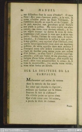 Sur La Solitude De La Campagne