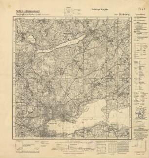 1423 (alte Nr.: 251) Schleswig, Topographische Karte 1:25000 (4-cm - Karte)