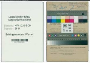 Entnazifizierung Werner Schlingensiepen , geb. 23.10.1898 (Angestellter)