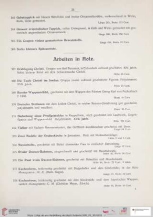 Arbeiten in Holz (Nr. 367 - 386)
