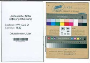 Entnazifizierung Max Deutschmann , geb. 14.12.1902 (Polizist)