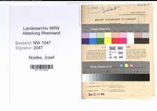Entnazifizierung Josef Noelke , geb. 16.04.1903 (Lehrer)