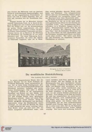 Die westfälische Dialektdichtung