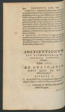 De Obligationibus Quae Ex Delicto nascuntur*. Titulus I.