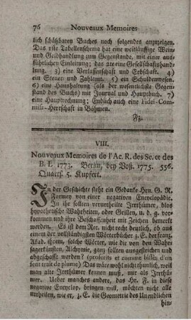 Nouveaux mémoires. Ann.1773.