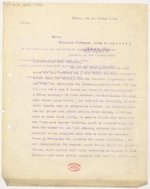 Brief an Emil von Sauer : 15.01.1925