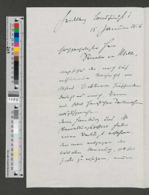 Brief an Werner von Melle
