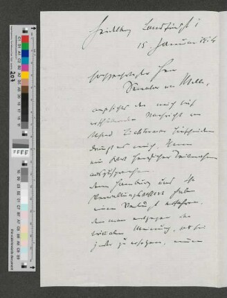 Brief an Werner von Melle