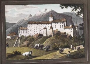 'Schloß Arnoldstein - C(hristian) Martens f(ecit)' Aquarell