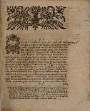 Diss. epist. de archicapellano imperatricis Augustae