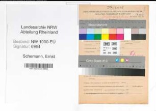 Entnazifizierung Ernst Schemann, geb. 18.01.1898 (Staedt.Marktmeister)