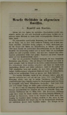 Neueste Geschichte in allgemeinen Umrissen
