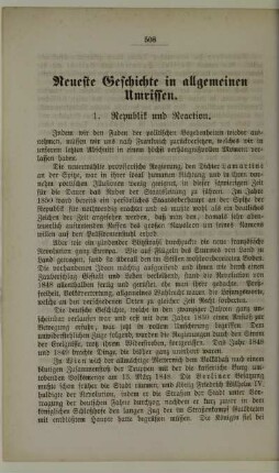 Neueste Geschichte in allgemeinen Umrissen
