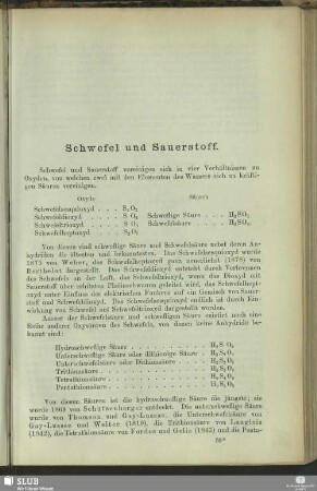 Schwefel und Sauerstoff