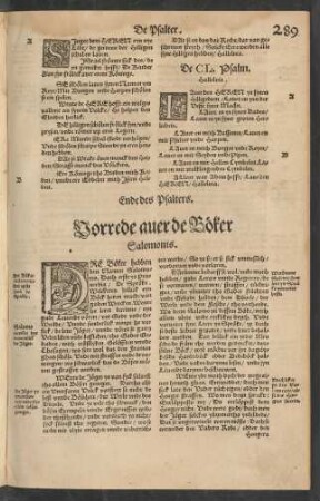 Vorrede aver de Böker Salomonis.