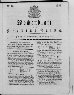 Nr. 12, Ausgabe vom 21. März 1835