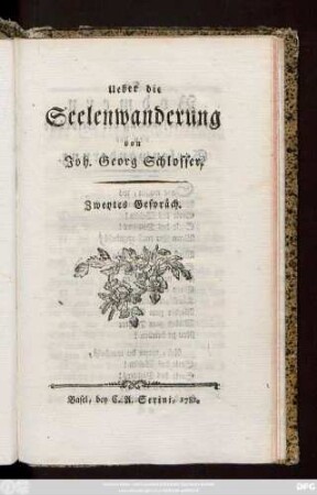 2. Gespräch: Ueber die Seelenwanderung : zwey Gespräche