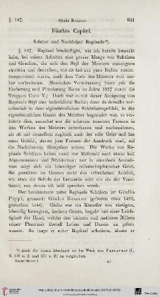V. Capitel : Schüler und Nachfolger Raphaels