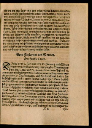 Vom Finsternis des Monden. Das Fünffte Capitel.