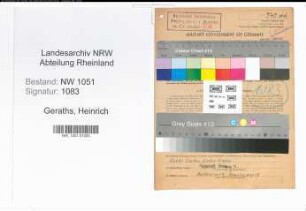 Entnazifizierung Heinrich Geraths , geb. 14.03.1899 (Kaufmaennischer Angestellter)