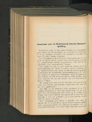 Geadviseer over de Nederlandsch-Indische bestuursopleiding