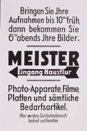 Reklametafel der Fotografen Meister in Bautzen