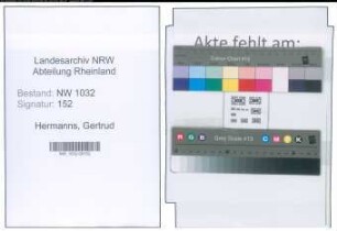 Entnazifizierung Gertrud Hermanns , geb. 12.04.1895 ()