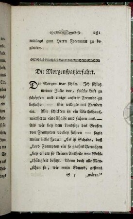 Die Morgenspatzierfahrt. - Die Rückreise.