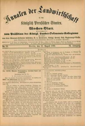 No. 33. Berlin, den 18. August 1869. IX. Jahrgang.