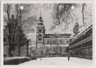 Winterlandschaft, Schloß Amorbach, Abteikirche