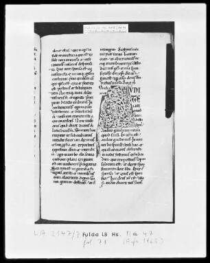 Bernhard von Clairvaux, Sermones in Cantitum Canticorum — Initiale A (udite), Folio 71 recto