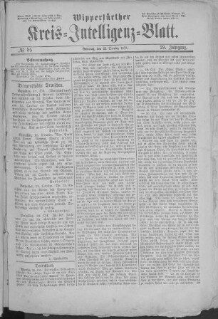Wipperfürther Kreis-Intelligenzblatt : amtliches Organ des Kreises Wipperfürth