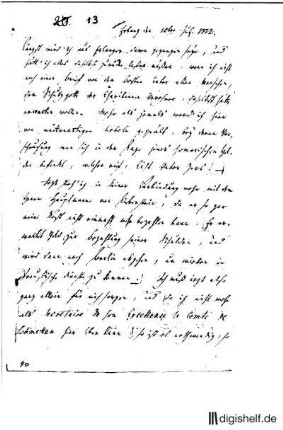 13: Brief von Wilhelm Heinse an Johann Wilhelm Ludwig Gleim