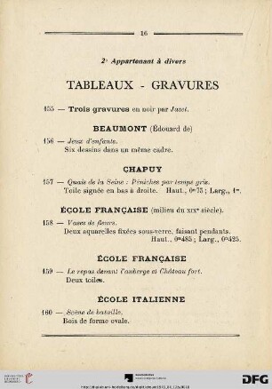 Tableaux-Gravures  (Nr. 155-162)
