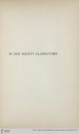 Di due rilievi gladiatorii