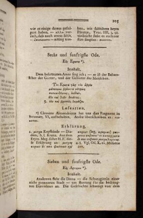 105, Sechs und fünfzigste Ode