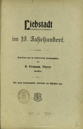 Liebstadt im 19. Jahrhundert