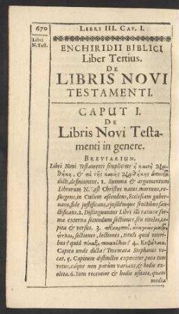 Enchiridii Biblici Liber Tertius. De Libris Novi Testamenti.