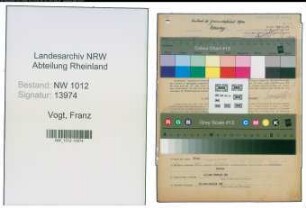 Entnazifizierung Franz Vogt , geb. 27.02.1900 (Landwirtsch.Gehilfe)