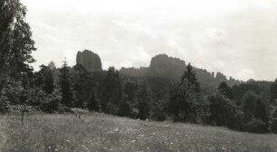 Sächsische Schweiz. Vordere Schrammsteine. Blick von der Kleinen Galerie am Falkenstein