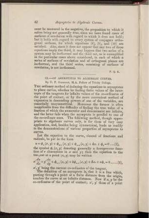 IX. Of asymptotes to algebraic curves.