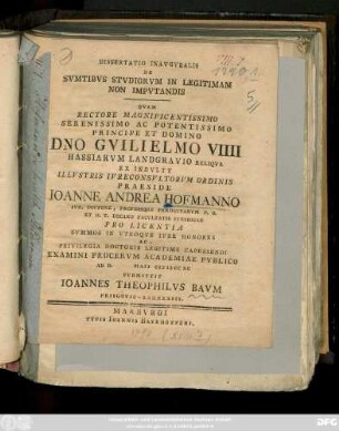 Dissertatio Inavgvralis De Svmtibvs Stvdiorvm In Legitimam Non Impvtandis