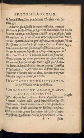 Tractatus De Praedicatione perfectionis et de perfectione.
