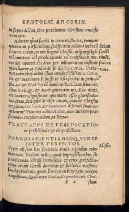 Tractatus De Praedicatione perfectionis et de perfectione.