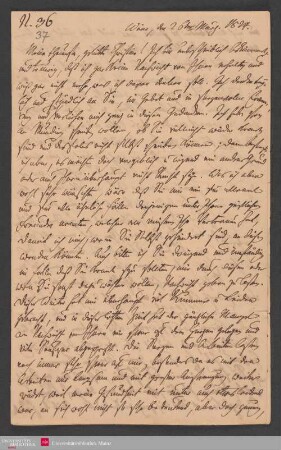 Meine theure, geliebte Christinte! Ich bin unbeschreiblich bekümmert und ... , 26.03.1824. - Benediktinerabtei St. Bonifaz in München und Andechs
