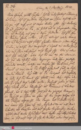 Meine theure, geliebte Christinte! Ich bin unbeschreiblich bekümmert und ... , 26.03.1824. - Benediktinerabtei St. Bonifaz in München und Andechs