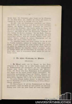 II. Die äußere Gliederung der Pflanzen (Morphologie).