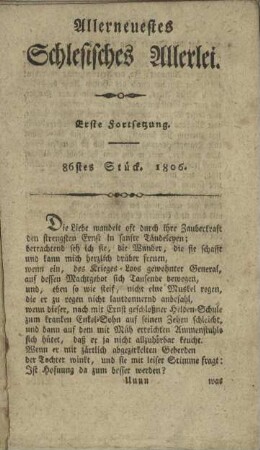 86stes Stück. 1806.